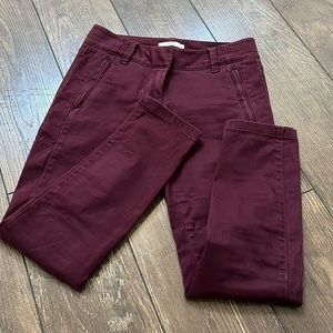 Loft Burgundy Skinny Pants